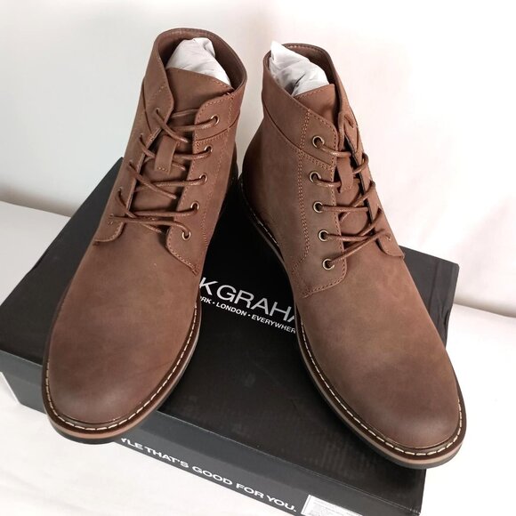 Nick Graham Men’s Riley Brown Lace Up Ankle Boots Size 9 New in Box - Picture 5 of 9